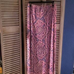 Lilly Pulitzer Pink and Navy Maxi Skirt